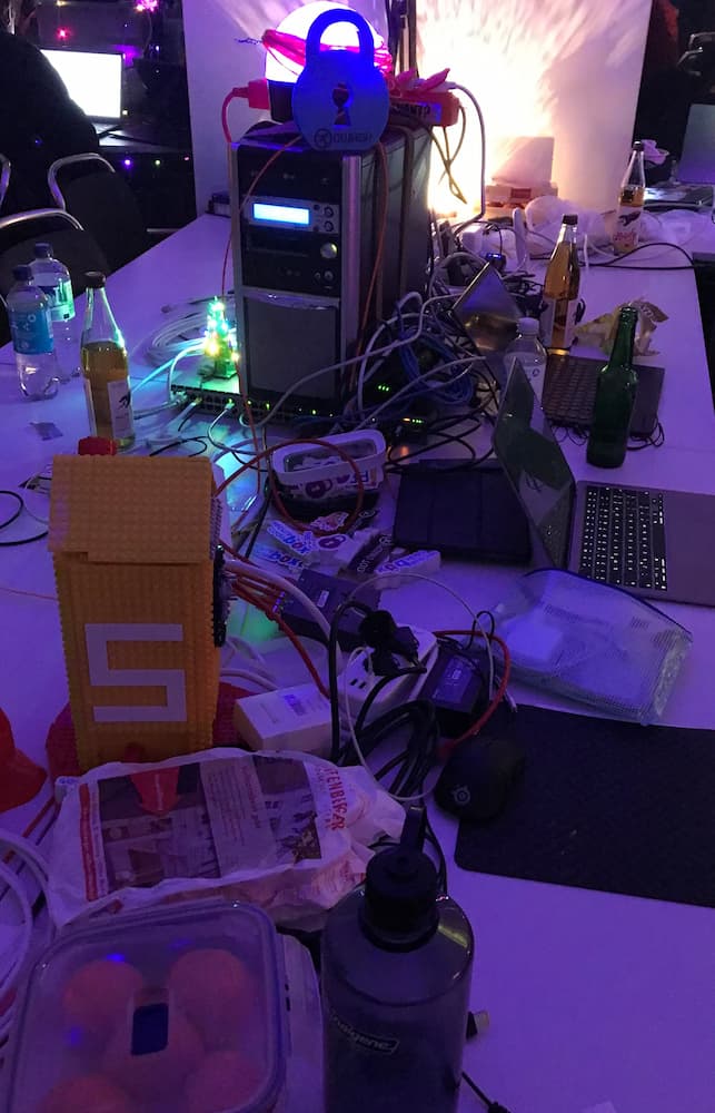 Picture of assembly desk in the hack center